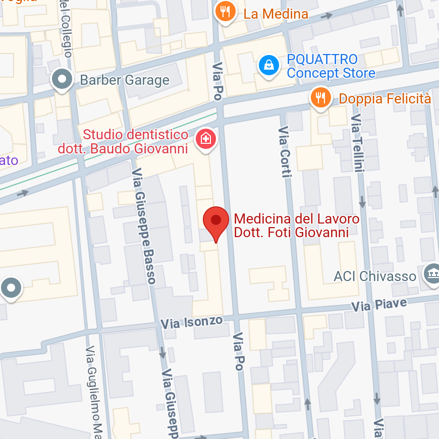 Indicazioni per la sede di Chivasso (TO)